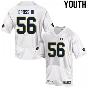Notre Dame Fighting Irish Youth Howard Cross III #56 White Under Armour Authentic Stitched College NCAA Football Jersey MNN3299JZ